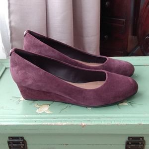 Clarks Artisan Burgundy suede heels 8.5